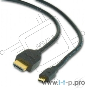 Кабель HDMI-microHDMI Cablexpert CC-HDMID-6, 19M/19M, v2.0, медь, позол.разъемы, экран, 1.8м, черный, пакет