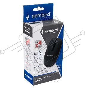 Мышь беспров. Gembird MUSW-365, 2.4ГГц, черн, soft touch, 3кн, 1000DPI