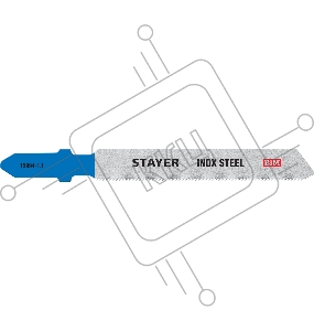 Полотна Stayer , T118GF, для эл/лобзика, Bi-Metall, по металлу 0,5-1,5мм, T-хвост., шаг 1,1мм, 50мм 2шт 15994-1.1_z02