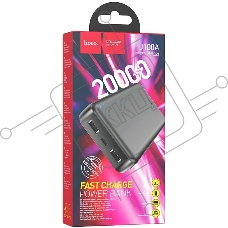 Мобильный аккумулятор Hoco J100A 20000mAh 2.1A 2xUSB-A черный
