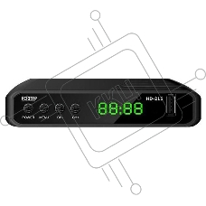 Ресивер эфирный цифровой Эфир DVB-T2 HD HD-215 пластик, дисплей DOLBY DIGITAL,