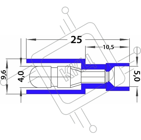 Разъем штекерный полностью изолированный штекер 4 мм 1.5-2.5 мм² (РШПи-п 2.5-4/РШИп 2-5-4) синий REXANT