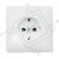 Розетка WESSEN RS16-134-B  ХИТ белый 1-я с/з 16А скрытый монтаж