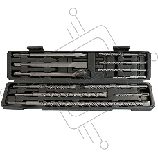 Набор буров MATRIX по бетону, 5-6x110, 8-10-12x160, 14-16x210, 18x300, 20x450 мм, зубила, SDS PLUS 71097