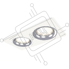 Комплект встраиваемого светильника Ambrella light XC7635003 SWH/PSL белый песок/серебро полированное MR16 GU5.3 (C7635, N7012)