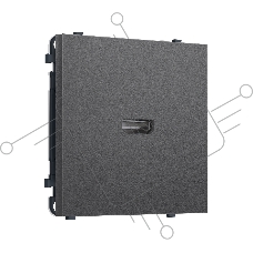 Комплект механизма розетки HDMI 2.1 SIGMA Антрацит серый 30V/900MS 4K-120HZ 8K-60Hz QUANT PRO (SP6640, PR223)