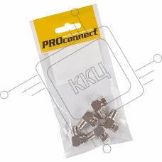 Переходник антенный, (штекер F - гнездо F), угловой, (5шт.) (пакет)  PROconnect