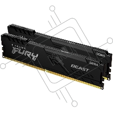 Оперативная память Kingston Fury Beast, DDR4, 8GB (2x4GB), 3200MHz, CL16, с радиатором, черный