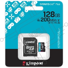 Флеш карта microSDXC 128Gb Kingston SDCG4/128Gb Canvas Go! Plus V30 A2 + adapter