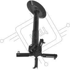 Крепеж Wize Pro PR24A Универсальное потолочный комплект Wize PR24A, состоящий из крепления+штанги 46-61 см +площадки к потолку для проектора, наклон +/- 25°, поворот +/- 6°, вращение 360°, до 23 кг, черный
