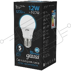 Лампа светодиодная Gauss 102502312 12Вт цок.:E27 груша 220B 6500K св.свеч.бел.хол. (упак.:10шт)