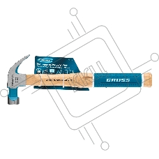 Молоток-гвоздодер GROSS 200 г угол 45 магнит обрезиненная рукоятка AMERICAN HICKORY 10414