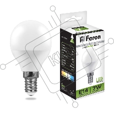 Лампа светодиодная LB-95 (7W) 230V E14 4000K G45 | 25479 | FERON