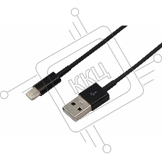USB кабель для iPhone 5/6/7 моделей шнур 1 м черный REXANT