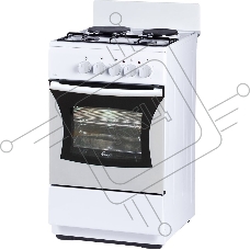 Плита комбинированная Flama RK 2201 W белый, конфорок 2 газовых и 2 электрических, духовка 50 л, 50 см x 85 см x 54 см