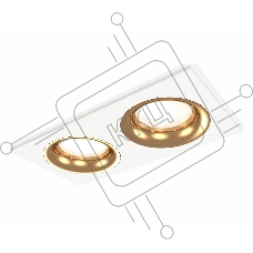 Комплект встраиваемого светильника Ambrella light XC7635005 SWH/PYG белый песок/золото желтое полированное MR16 GU5.3 (C7635, N7014)