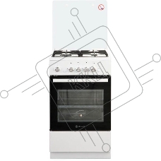 Плита газовая De Luxe 5040.42Г (КР) ЧР белый, конфорок 4 шт, духовка 46 л, 50 см x 85 см x 50 см
