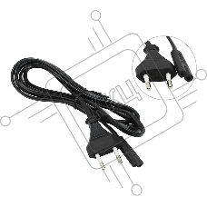 Кабель сетевой для блоков питания двухпиновый 1.2м (0,75mm) черный