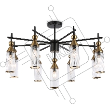 Люстра Ambrella light LH55258/9 BK/BS/CL черный/латунь/прозрачный E14*9 max 40W D770*530