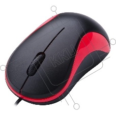 Мышь проводная Oklick 115S черный/красный, 1200 dpi, USB, кнопки - 3