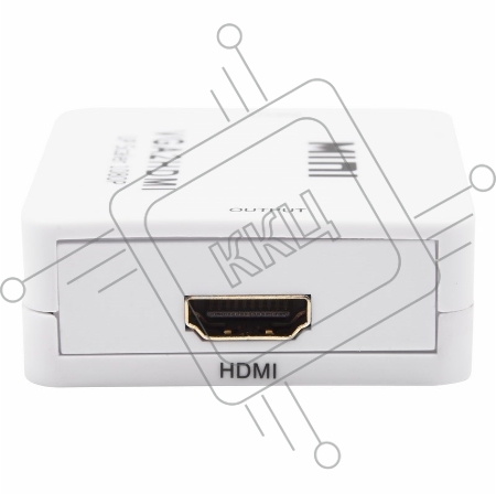 Конвертер VGA + Стерео 3,5 мм на HDMI, пластик, белый  REXANT