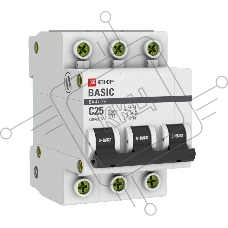 Автоматический выключатель EKF mcb4729-3-25C 3P 25А (C) 4,5кА ВА 47-29 EKF Basic