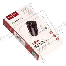 Авто ЗУ/ QC 3.0/ 2 USB/ HOCO HC-35027 Z39/ Выход: 5V_9V_12V, 18W/ черный
