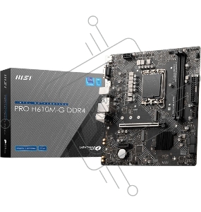 Материнская плата MSI PRO H610M-G Soc-1700 Intel H610 2xDDR5 mATX AC`97 8ch(7.1) GbLAN+VGA+HDMI+DP
