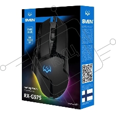 Мышь проводная SVEN RX-G975 черный, 10000 dpi, USB, кнопки - 10