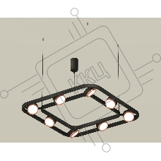 Светильник Ambrella light XB9182103/8 SBK/PPG черный песок/золото розовое полированное GX53 (C9182, N8126)