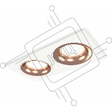 Комплект встраиваемого светильника Ambrella light XC7635006 SWH/PPG белый песок/золото розовое полированное MR16 GU5.3 (C7635, N7015)