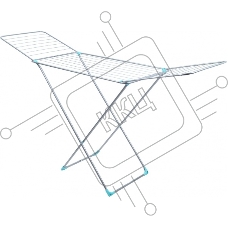 Сушилка для белья НИКА СБ2/С серебро, напольная,складная 20м