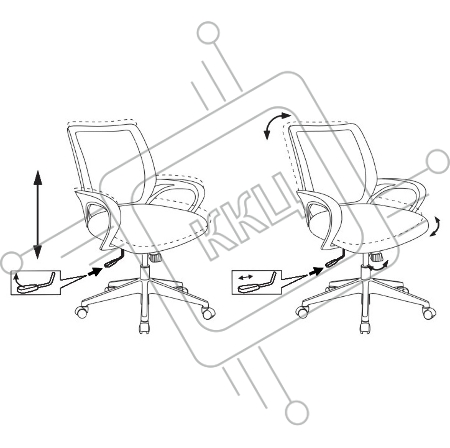 Кресло Бюрократ CH-695N/BL/TW-11 спинка сетка синий TW-05 сиденье черный TW-11