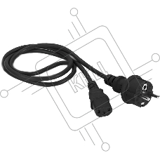 Шнур питания Lanmaster C13-Schuko прямая, 3х0.75, 220В, 10А, черный, 7 метров