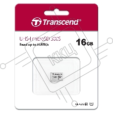 Флеш карта microSD 16Gb Transcend microSDHC Class 10 UHS-1 U1, (без адаптера), TLC