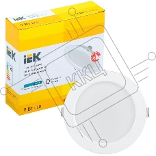 Светильник светодиодный Iek LDVO0-1612-09-4000-K01 ДВО 1612 белый круг 9Вт 4000К IP20 {пластик. корпус, диам 118 мм}