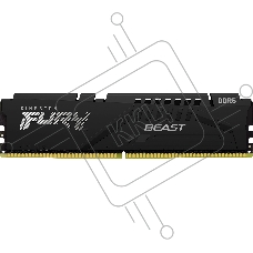 Оперативная память Kingston Fury Beast, DDR5, 16GB (1x16 GB), 5200 MHz, CL40, с радиатором, чёрный
