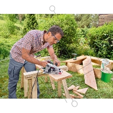 Пилы, Станки Bosch PKS 40 06033C5000 Ручная дисковая пила { 850 Вт , глубина пропила под углом 90°: 0-40 мм, глубина пропила под углом 45°: 0-26 мм. Направляющая пластина 120 х 260 мм, масса 2,