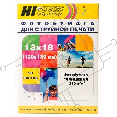 Фотобумага глянцевая односторонняя (Hi-image paper) 13x18, 210 г/м, 50 л.