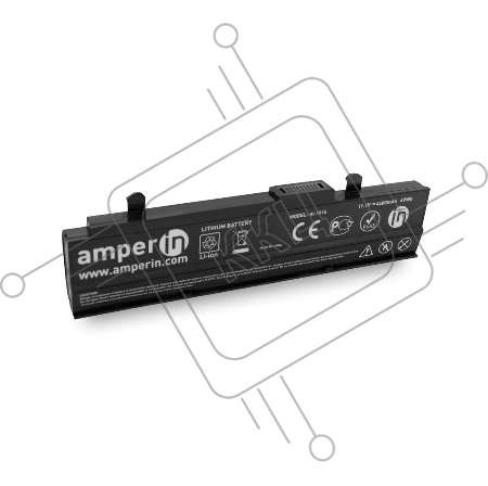 Аккумуляторная батарея Amperin для ноутбука Asus EEE 1015 11.1V 4400mAh (49Wh) AI-1015 черная