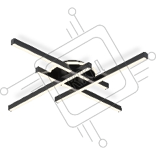Потолочный светодиодный светильник Ambrella light FL6282 BK черный 58W 3000K-6400K 700*700*85 (ПДУ ИК)