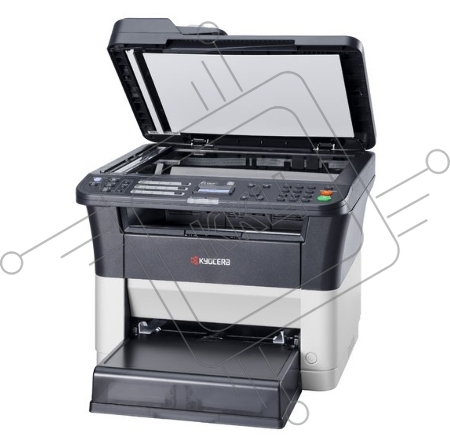 МФУ Kyocera Ecosys FS-1125MFP, лазерный принтер/сканер/копир/факс A4, 25 стр/мин, 1800x600 dpi, 64 Мб, ADF, дуплекс, подача: 251 лист., вывод: 100 лист., Ethernet, USB, ЖК-панель