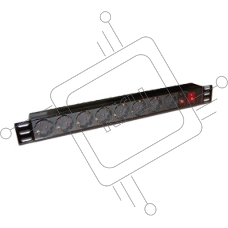 Блок распределения питания Lanmaster TWT-PDU19-10A8P-3.0 гор.размещ. 8xSchuko базовые 10A Schuko 3м