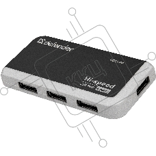 Разветвитель USB Defender  QUADRO INFIX USB2.0 - 4 порта, скор. - до 480 Мбит/с, + кабель USB 2.0 A(M) - MiniB (M) - 1м.