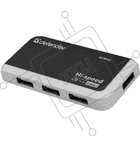 Разветвитель USB Defender  QUADRO INFIX USB2.0 - 4 порта, скор. - до 480 Мбит/с, + кабель USB 2.0 A(M) - MiniB (M) - 1м.