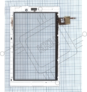 Сенсорное стекло (тачскрин) для Irbis TX80. белое с рамкой