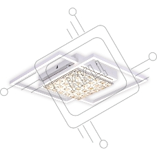 Управляемый светодиодный светильник с хрусталем Ambrella light FA112 WH белый 96W 850*660*110 (ПДУ РАДИО 2.4)