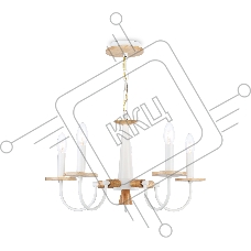 Светильник Ambrella light TR9592/5 WH/LW белый/светлое дерево E14/5 max 40W D555*660