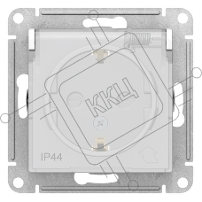Розетка AtlasDesign Aqua 16А IP44 с заземл. защ. шторки с прозрачной крышкой быстрозажим. клем. механизм белый SE ATN440146S