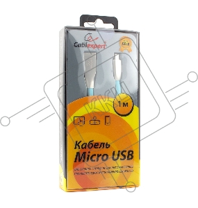 Кабель USB 2.0 Cablexpert CC-G-mUSB01Bl-1M, AM/microB, серия Gold, длина 1м, синий, блистер